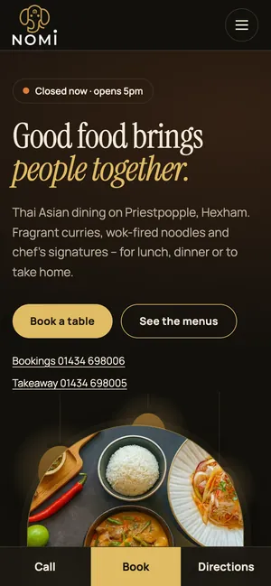Route A homepage on a phone